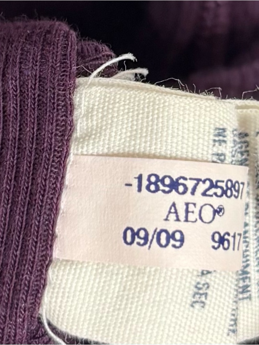 Vintage Y2K American Eagle Tank Top Size Small Purple Lace Coquette Ribbed - Picture 7 of 9